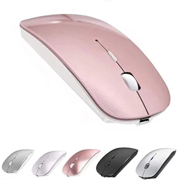 ZERU Bluetooth Wireless Mouse: Rechargeable Wireless Companion for Macbook Pro & Laptops (Rose Gold)