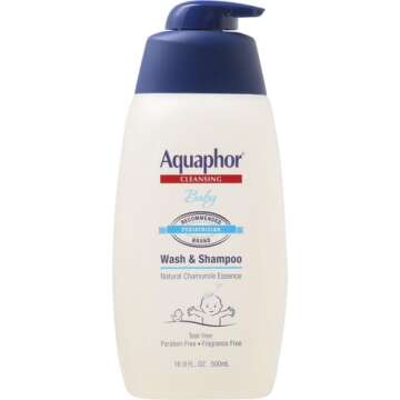 Aquaphor Baby Wash and Shampoo - Mild, Tear-free 2-in-1 Solution for Baby’s Sensitive Skin - 16.9 ...