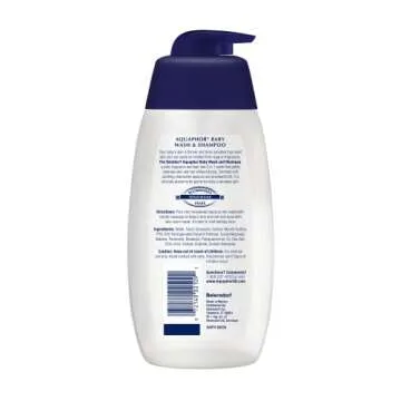 Aquaphor Baby Wash and Shampoo - Mild, Tear-free 2-in-1 Solution for Baby’s Sensitive Skin - 16.9 fl. oz. Pump