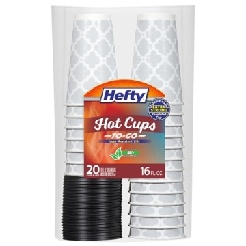Hefty 16 Ounce Disposable Hot Cups with Lids