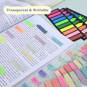 Temiary 1200 Transparent Sticky Index Tabs for Annotation
