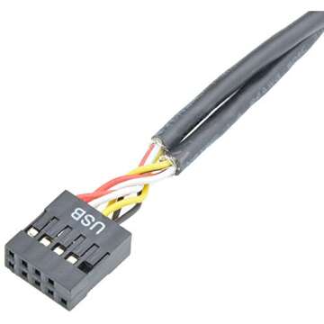 TGOOD 9pin USB Header Male 1 to 2 Female Extension Splitter Cable Connector Adapter