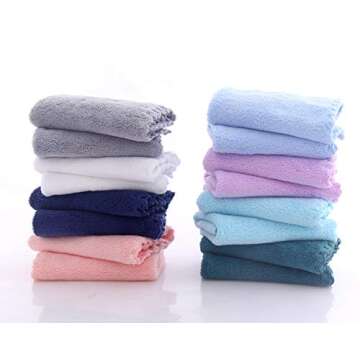 16 Pack Baby Washcloths - Luxury Multicolor Coral Fleece - Extra Absorbent and Soft Wash Clothes for...