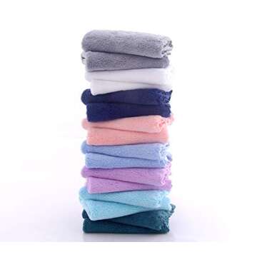 16 Pack Baby Washcloths - Luxury Multicolor Coral Fleece - Extra Absorbent and Soft Wash Clothes for Newborns, Infants and Toddlers - Suitable for Sensitive Skin and New Born - Baby Shower, 10x10 Inch