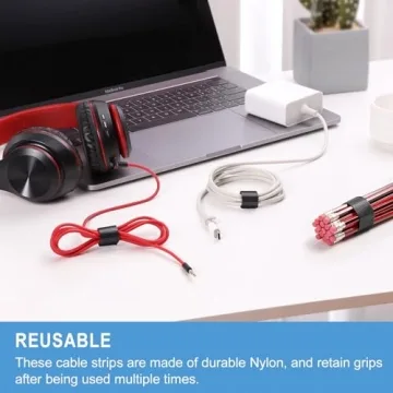 100 PCS 8 Inches Reusable Cable Ties for Effortless Organization