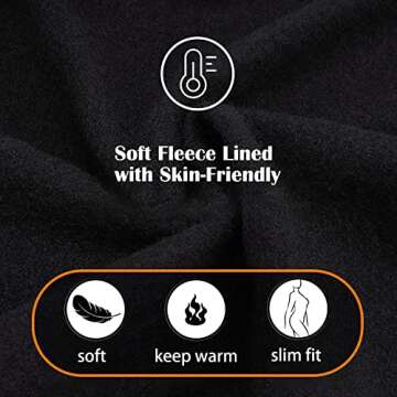 FULLSOFT 2 Pack Fleece Lined Leggings with Pockets for Women High Waisted Thermal Winter Yoga Pants for Workout Running(Black,Black(2 Pack),Large-X-Large)