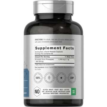 Horbäach Bromelain 1700 mg | 120 Capsules | Supports Digestive Health | Pineapple Enzyme Supplement...