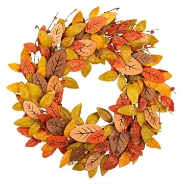 Beautiful 18 Inch Fall Wreath for Front Door – Durable Autumn Decor