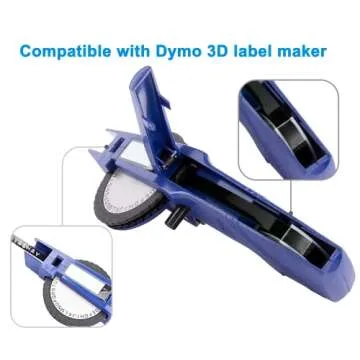 Weemay 10 Pack 3/8 Embossing Tape Compatible for Dymo 3D 9mm Plastic Embossing Label Tape for Organizer Xpress Pro 12965 DYM12966 Office Mate II Junior Home Embossing Label Maker, 3/8 Inch X 9.8 Feet