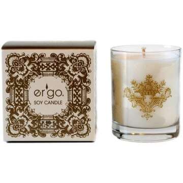 Luxurious Ergo Soy Candle Pearl Collection - Rosemary 7oz