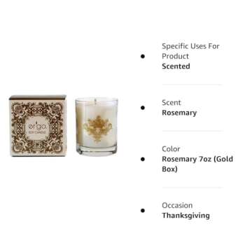 Luxurious Ergo Soy Candle Pearl Collection - Rosemary 7oz