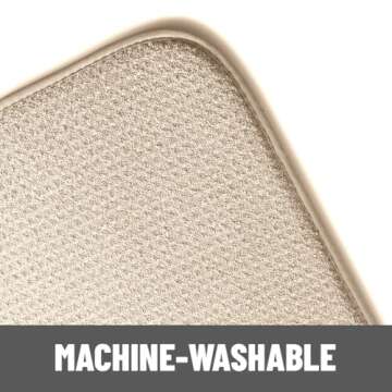 Bellemain XXL Dish Mat 24" x 17" ( LARGEST MAT ) Microfiber Dish Drying Mat , Super absorbent ( Ivory )