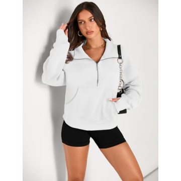 AUTMET Women's Sweatshirts Half Zip Pullover for Fall