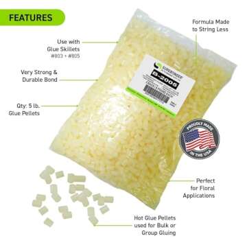 Surebonder Skillet Glue Cube Pellets, 5 lb, Low-Stringing, Clear Drying, Use with 803 & 805