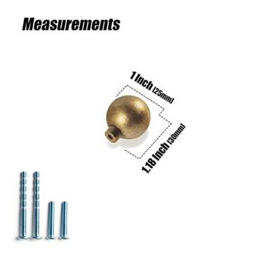 Goo-Ki Antique Brass Zinc Alloy Cabinet Pulls - Vintage Style 6 Pack for Dresser and Wardrobe