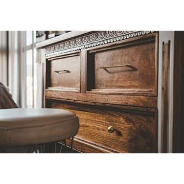 Goo-Ki Antique Brass Cabinet Pulls - Stylish 6 Pack for Home