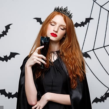 CAVETEE Black Crown for Women - Elegant Baroque Style Headpiece