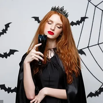 CAVETEE Black Crown for Women - Elegant Baroque Style Headpiece