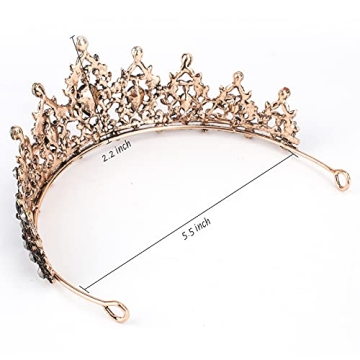 CAVETEE Black Crown for Women - Elegant Baroque Style Headpiece