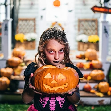 CAVETEE Black Crown for Women - Elegant Baroque Style Headpiece