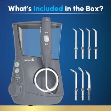 Waterpik Aquarius Water Flosser Professional For Teeth, Gums, Braces, Dental Care, Electric Power With 10 Settings, 7 Tips For Multiple Users And Needs, ADA Accepted, Gray WP-667, Packaging May Vary