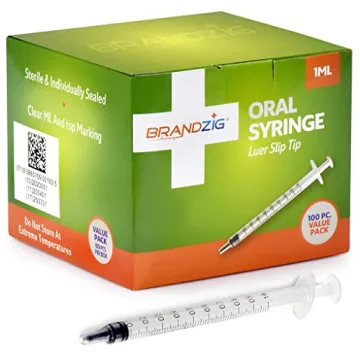 100-Pack Brandzig 1ml Sterile Oral Syringes for Infants and Pets