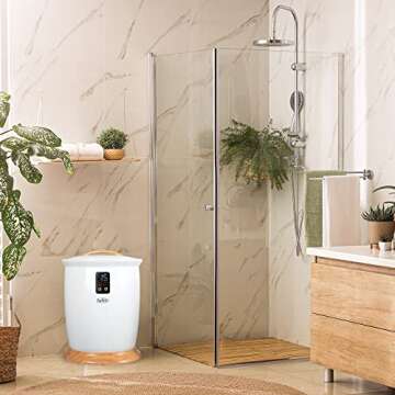 ForPro Professional Collection Luxury Towel Warmer, Extra Large Bucket-Style Hot Towel Warmer with Auto Shut Off, 4 Timer Settings for Home and Bathroom, White