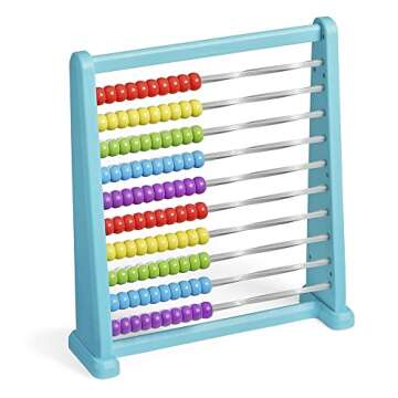 hand2mind Color Changing Plastic 100 Bead Abacus, Abacus for Kids Math, Math Manipulatives Kindergarten, Counting Rack for Kids, Counters for Kids Math, Educational Toys for Elementary Kids (Set of 1)