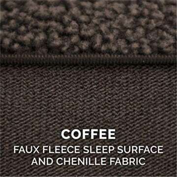 Furhaven Orthopedic Dog Bed for Large/Medium Dogs w/ Removable Bolsters & Washable Cover, For Dogs Up to 55 lbs - Plush & Suede Sofa - Espresso, Large