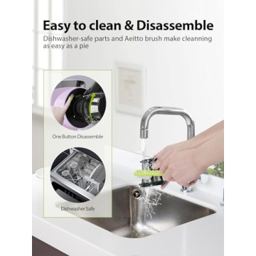 Aeitto Juicer Machines, Cold Press Juicer with Soft & Hard Modes, Quiet Motor, Reverse Function, Juicer Machines Vegetable and Fruit, Juice Extractor, High Juice Yield, Easy to Clean with Brush, Black