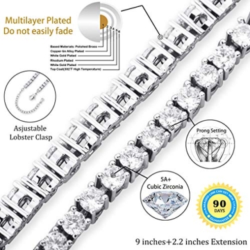 Elegant TOPGRILLZ Tennis Chain Anklet with CZ Diamonds