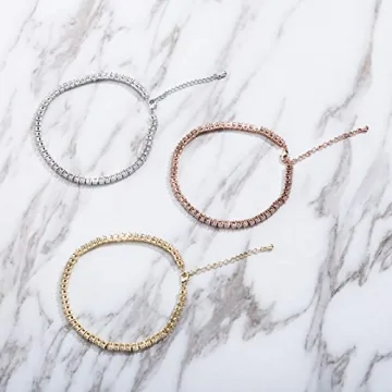 Elegant TOPGRILLZ Tennis Chain Anklet with CZ Diamonds