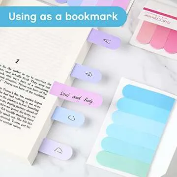 Marspark 960 Pcs Sticky Index Tabs 3 Inch Book Page Sticky Note Tabs, Writable and Adhesive Page Labels Marker Rainbow Colored and Flags for Annotating Books Notebooks Classify Files(8 Sets)