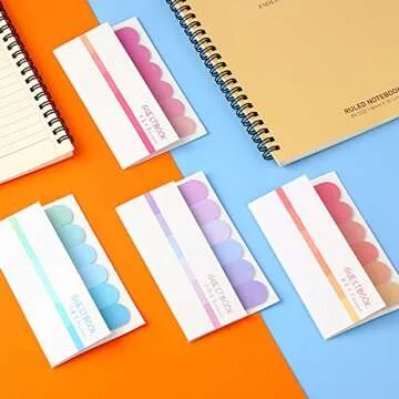 Marspark 960 Pcs Sticky Index Tabs 3 Inch Book Page Sticky Note Tabs, Writable and Adhesive Page Labels Marker Rainbow Colored and Flags for Annotating Books Notebooks Classify Files(8 Sets)