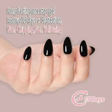 FZANEST Black and White Top Coat For Chrome Nail Powder, 15ml Base Top Color 3 in 1 Step Gel Nail Polish, Soak Off LED UV Gel Nail Art Starter Manicure Salon Kit for Women Girls