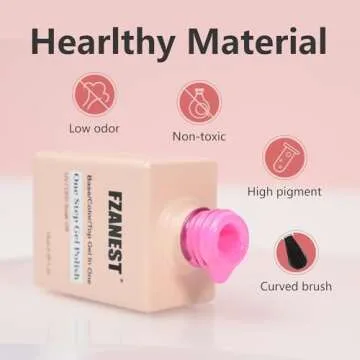 FZANEST Black and White Top Coat For Chrome Nail Powder, 15ml Base Top Color 3 in 1 Step Gel Nail Polish, Soak Off LED UV Gel Nail Art Starter Manicure Salon Kit for Women Girls