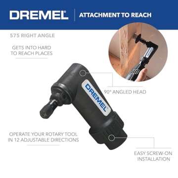 Dremel 575 Right Angle Attachment for Rotary Tools, Angle Drill Attachment, Perfect for Grinding, Dr...