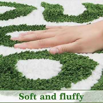 MSTOFFY You Look Good Bath Mat Pink Cute Bathroom Rugs for Girls Microfiber Funny Shower Preppy Bathroom Decor Non-Slip Washable Mat (Green)