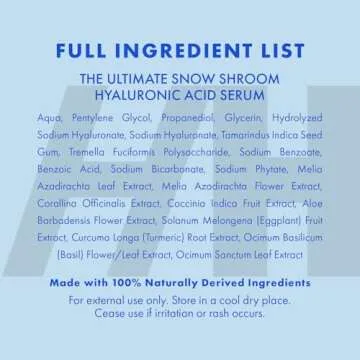 All Natural, Vegan Hyaluronic Acid Serum by Handmade Heroes, Deep Multi Layered Hydration, Moisturize, Plump Skin, Reduce Wrinkles. Fragrance Free