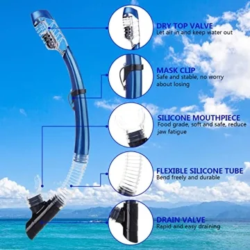 AQUA A DIVE SPORTS Dry Snorkel for Easy Breathing