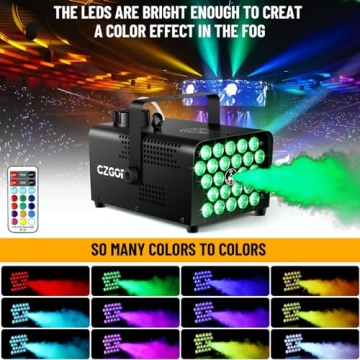Czgor 600W Fog Machine with LED Lights and Remote