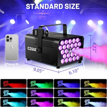 Czgor 600W Fog Machine with LED Lights and Remote