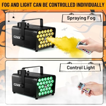 Czgor 600W Fog Machine with LED Lights and Remote
