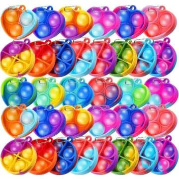 LIAM&AVA Party Favors Pop Fidget Keychain - 32 Pack Mini Fidget Toys Bulk for Kids 4-8 & 8-12 Years,...