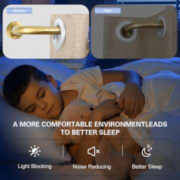 2 Pack Gold Wrap Around Curtain Rods,Gold Curtain Rods for windows 48 to 84 inch(4-7Ft),Adjustable Blackout Curtain Rod,1"Diameter Room Darkening Drapery Rods,Window Curtains Rod 48-90",Brushed Gold