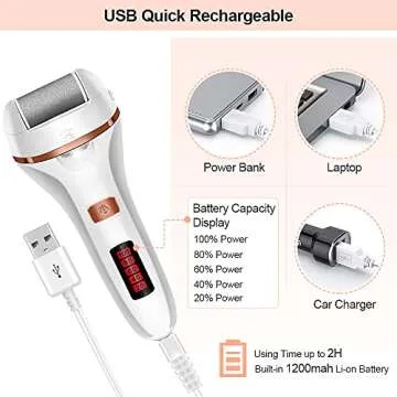 MOREVAC Electric Foot File Callus Remover, Rechargeable Pedicure Tools Foot Care Kit, Callus Remover for Feet with 3 Roller Heads,2 Speed, Display for Remove Cracked Heels Calluses and Hard Skin