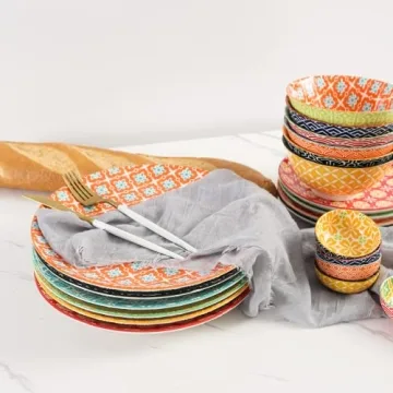 Metahom Colorful 10" Dinner Plates Set - Dishwasher Safe