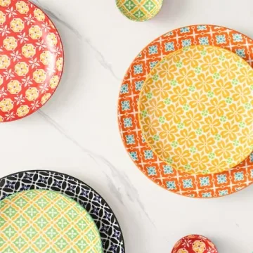 Metahom Colorful 10" Dinner Plates Set - Dishwasher Safe
