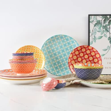 Metahom Colorful 10" Dinner Plates Set - Dishwasher Safe