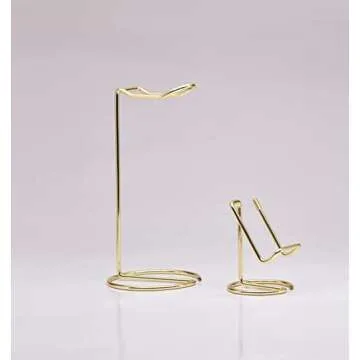 JIARI Headphones Stand and Cell Phone Stand Desktop Metal Holder Accessories 2pcs Set (Gold)